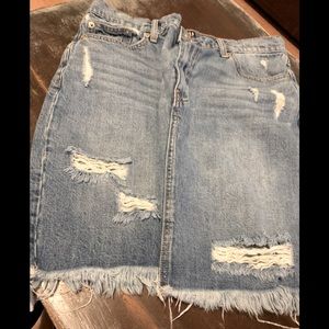 GAP Blue Jean Denim Distressed Skirt